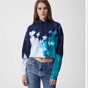 RE/DONE Cropped Tie Dye “Raw” Hoodie